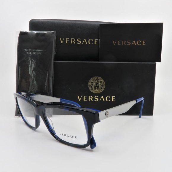 Versace MOD 3245 5237 55mm Men Black/Blue & Medusa - Picture 7 of 8